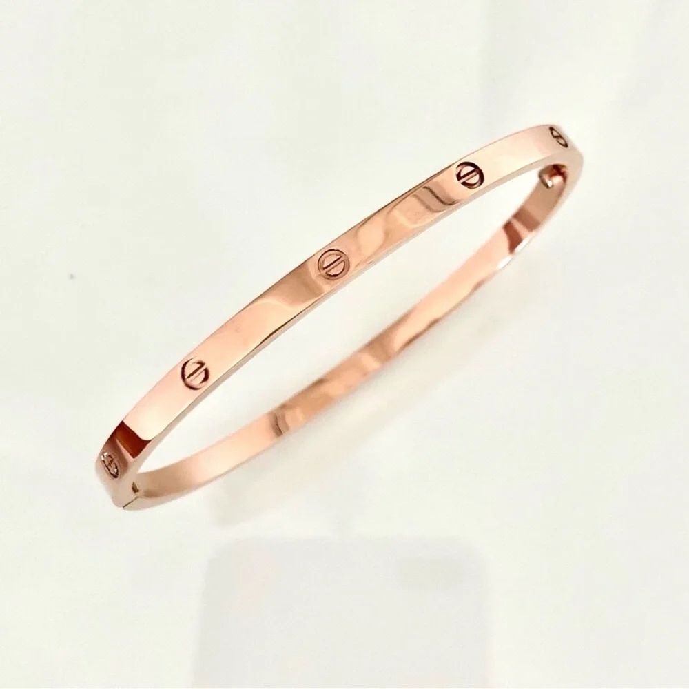 Generic Rose Gold Small Model Screw Bangle Bracelet and Screw Driver